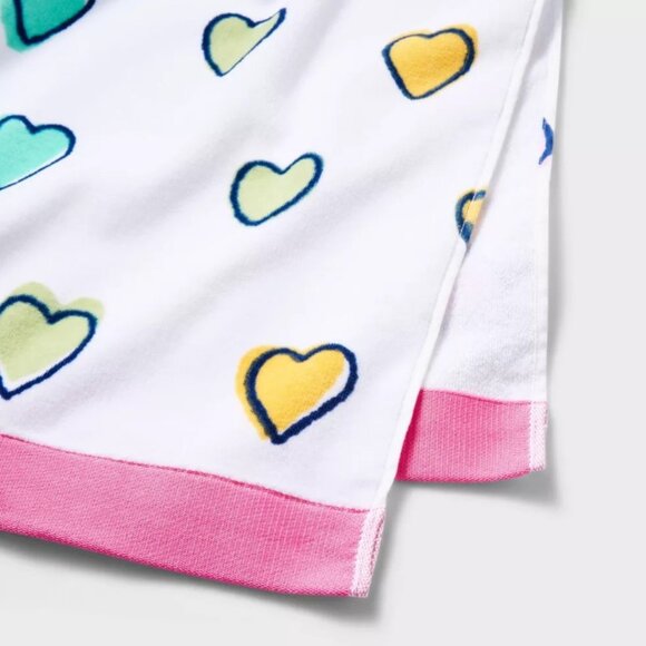 NWT Disco Hearts Wave Beach Towel White/Pink - Roller Rabbit x Target - Picture 3 of 3